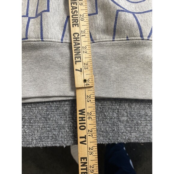 CHAMPION Reverse Weave Hoodie Mens Medium Sweatshirt All Over Print Sweater Gray - Picture 10 of 16